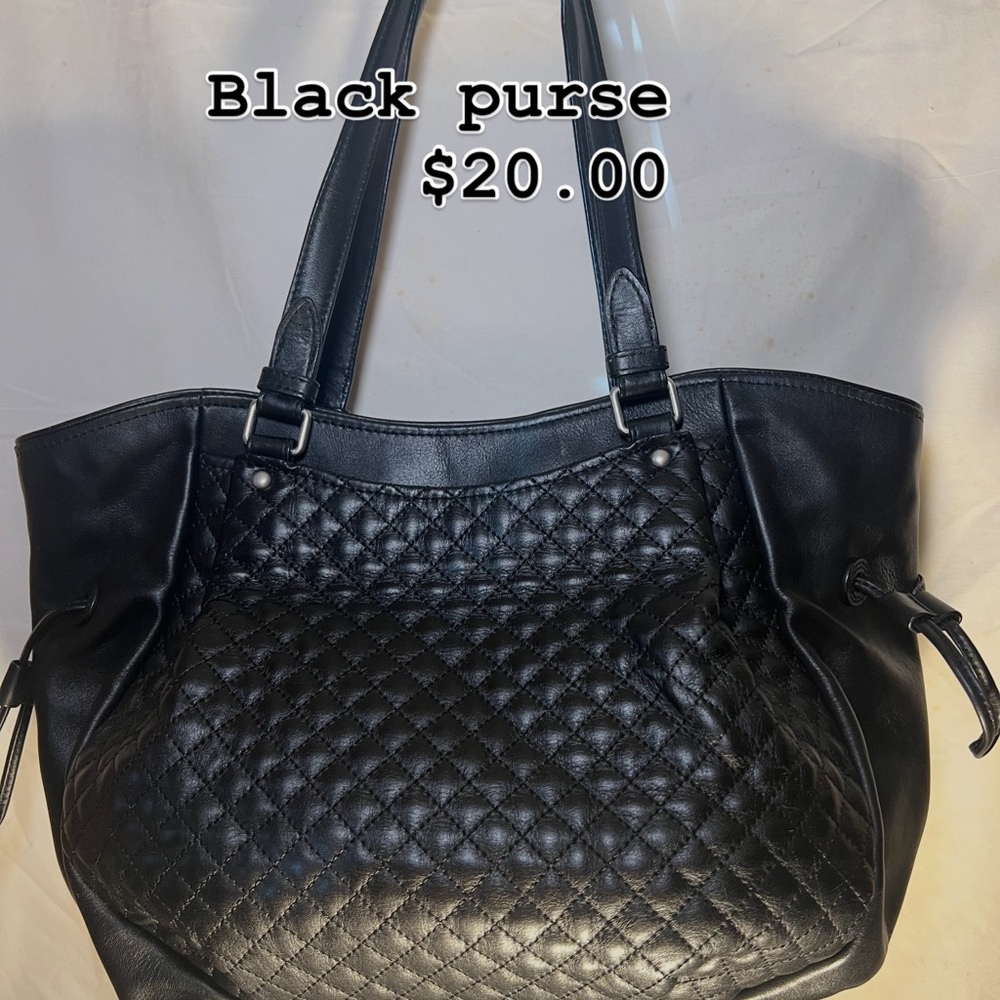 Elegant Black Quilted Tote Bag